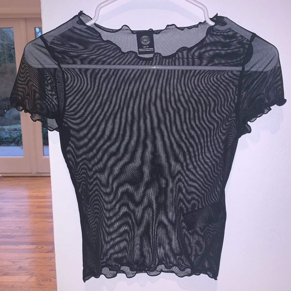 Urban Outfitters Sheer Black Top (Size: XS)